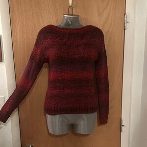 Chaps Women's Burgundy and Red Crew Neck Sweater